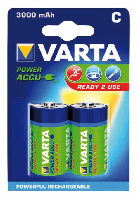 Batterie NiMH Varta Ricaricabile C 1.2V 3000mAh 2-Vescica - 10