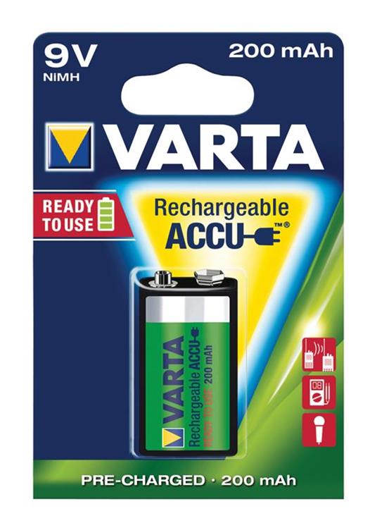 Batterie NiMH Varta Ricaricabile E-Block 8.4V 200mAh 1-Vescica - 10