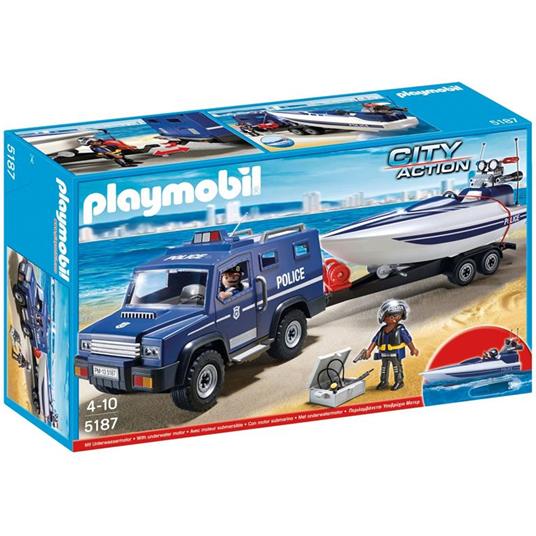 Playmobil Camion della Polizia con motoscafo (5187) - 2
