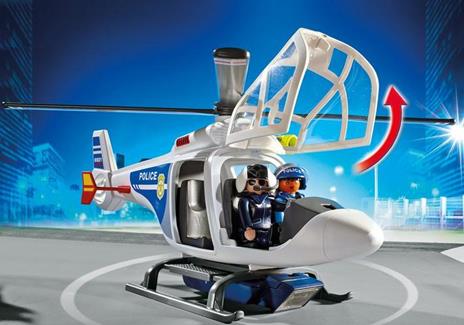 Playmobil Polizia (6921). Elicottero della Polizia con Luce di Avvistamento - 5