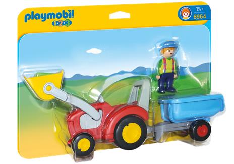 Playmobil 6964 Trattore con benna e rimorchio 1.2.3 - 3