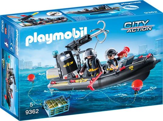 Playmobil Unità Speciale di Polizia (9362). Gommone Unità Speciale con Refurtiva