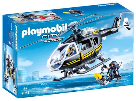 Playmobil Unità Speciale di Polizia (9363). Elicottero Unità Speciale con Sommozzatore