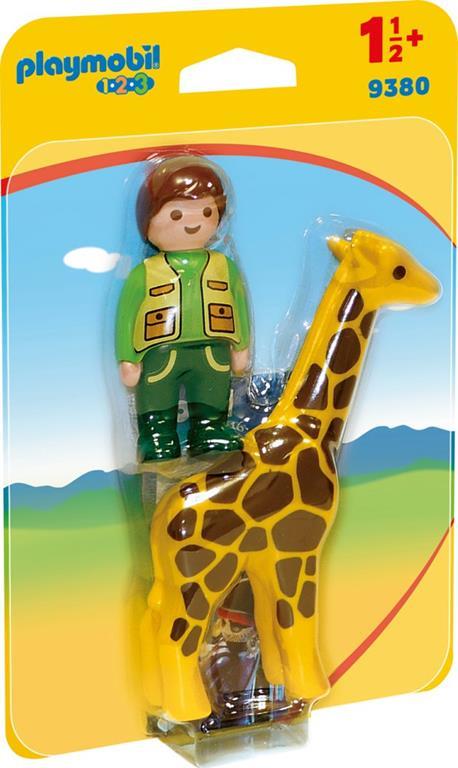 Playmobil 1. 2. 3 (9380). Custode Dello Zoo con Giraffa 1. 2. 3