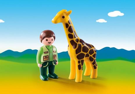 Playmobil 1. 2. 3 (9380). Custode Dello Zoo con Giraffa 1. 2. 3 - 3