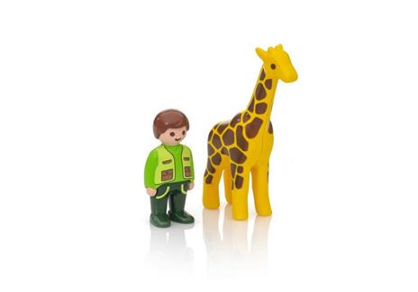 Playmobil 1. 2. 3 (9380). Custode Dello Zoo con Giraffa 1. 2. 3 - 4