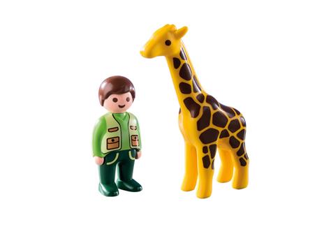 Playmobil 1. 2. 3 (9380). Custode Dello Zoo con Giraffa 1. 2. 3 - 5