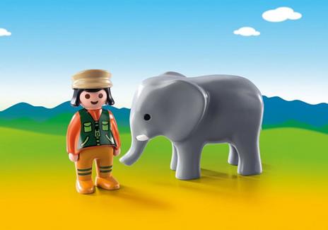 Playmobil 1. 2. 3 (9381). Custode Dello Zoo con Elefante 1. 2. 3 - 3
