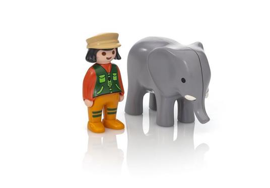 Playmobil 1. 2. 3 (9381). Custode Dello Zoo con Elefante 1. 2. 3 - 50