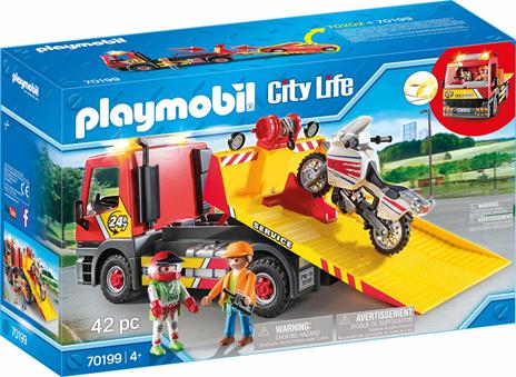 Playmobil Car Service (70199). Carro Attrezzi con Moto - 6