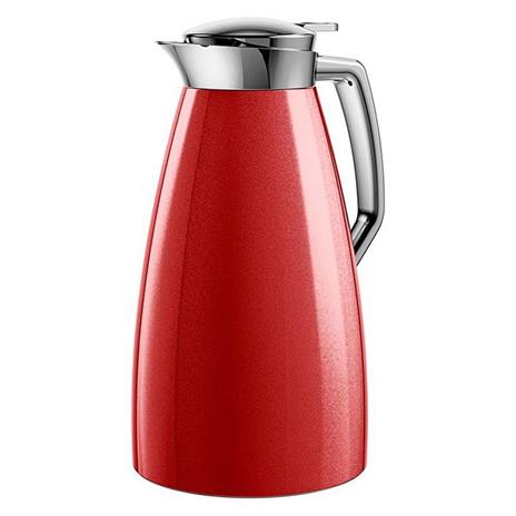 plaza caraffa rosso, termica, lt 1 in acciaio, chiusura quicktip