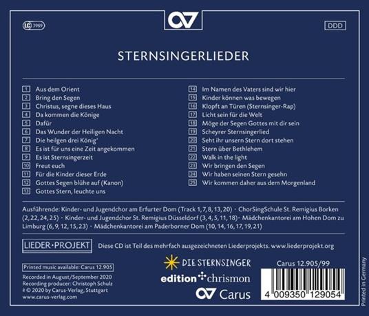 Sternsingerlieder - CD Audio di Chorsingschule St. Remigius Borken - 2