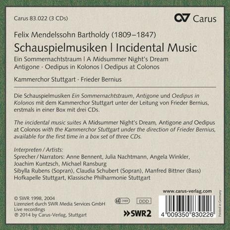 Schauspielmusiken - CD Audio di Felix Mendelssohn-Bartholdy - 2