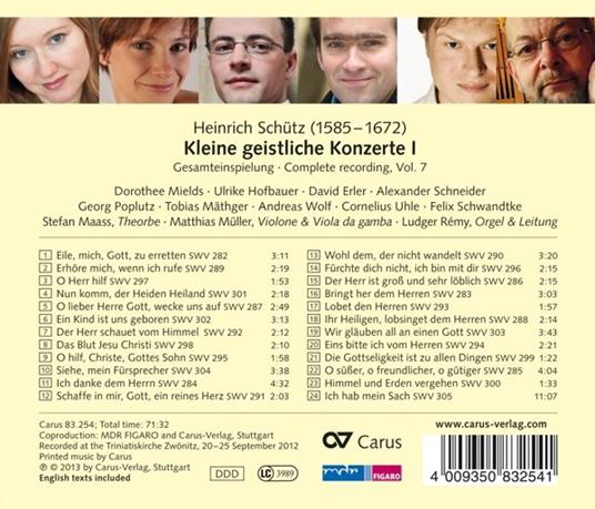 Kleine Geistliche - CD Audio di Heinrich Schütz - 2