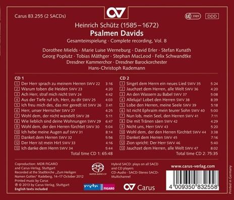 Psalmen Davids - SuperAudio CD di Heinrich Schütz - 2