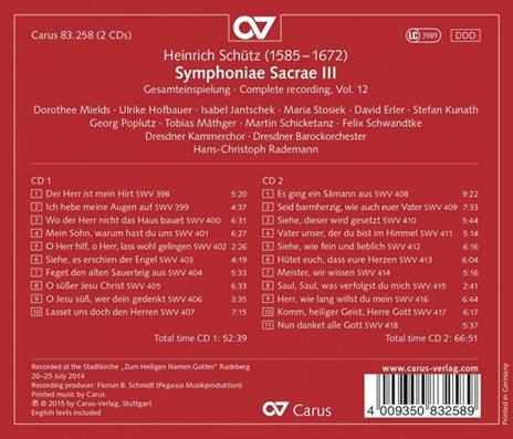 Symphoniae Sacrae III - CD Audio di Heinrich Schütz - 2