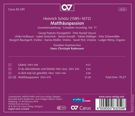Matthaus Passion - CD Audio di Heinrich Schütz - 2