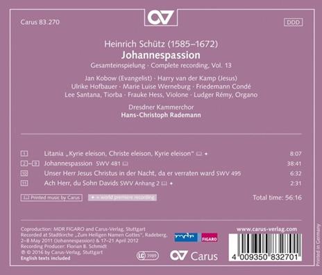Johannespassion - CD Audio di Heinrich Schütz - 2