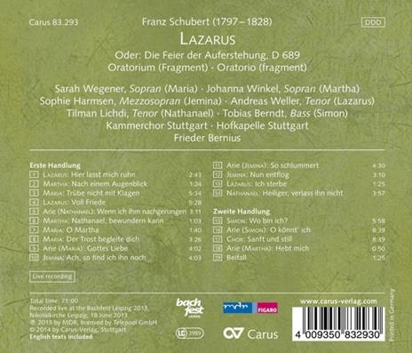Lazarus - CD Audio di Franz Schubert - 2
