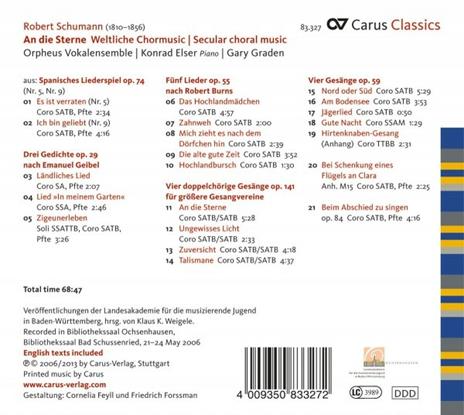 An die Sterne - Weltliche - CD Audio di Robert Schumann - 2