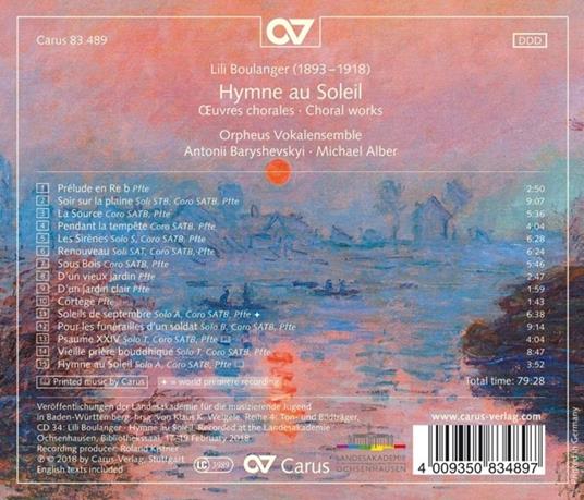 Hymne Au Soleil - CD Audio di L. Boulanger - 2
