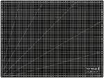 Dahle Vantage - Tappetino da taglio formato A2, 45 x 60 cm, autorigenerante, utilizzabile su entrambi i lati, con griglia, colore: Nero