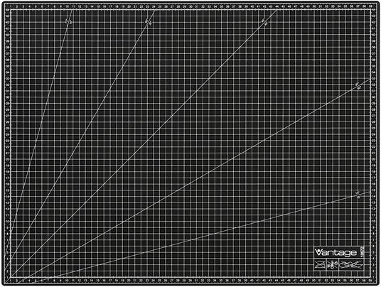 Dahle Vantage - Tappetino da taglio formato A2, 45 x 60 cm,  autorigenerante, utilizzabile su entrambi i lati, con griglia, colore: Nero  - Dahle - Cartoleria e scuola