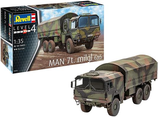 Revell 03291 MAN 7t Milgl Military Truck Model Kit 1:35 Scale 03291-Modellino militare uomo, scala, Colore non verniciato