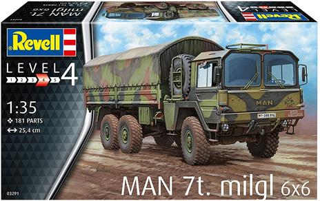 Revell 03291 MAN 7t Milgl Military Truck Model Kit 1:35 Scale 03291-Modellino militare uomo, scala, Colore non verniciato - 2