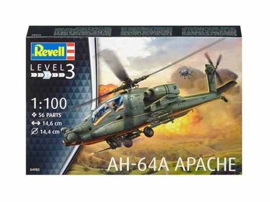 Ah-64A Apache Elicottero Helicopter Plastic Kit 1:100 Model Rv04985 - 3