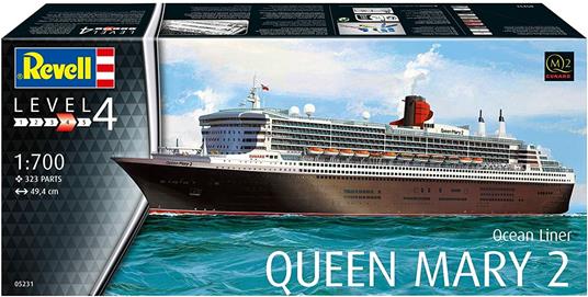 Revell RV05231 1:700-Queen Mary 2, Non Verniciato - 2