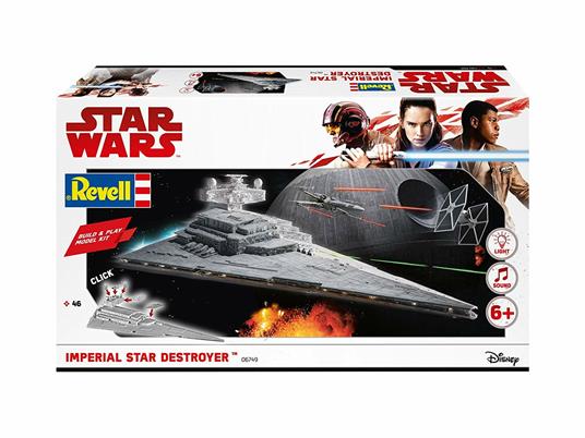 Star Wars Build & Play Model Kit with Sound & Light Up 1/4000 Imperial Star Destroyer - 10