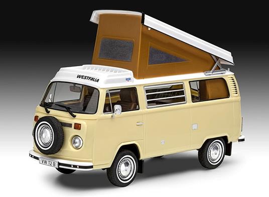 Revell 07676 Volkswagen T2 Camper (easy-click) Model Kit 1:24 Scale 07676-Kit modello, scala, Colore Non Laccato - 3