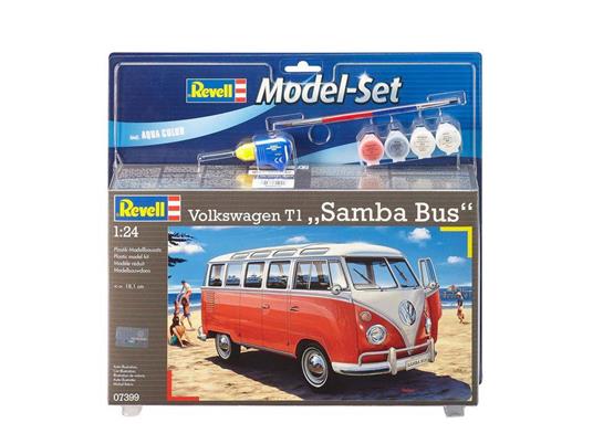 Revell Model Set Volkswagen T1 Samba Bus Kit di Montaggio Modellino di Furgone 1:24