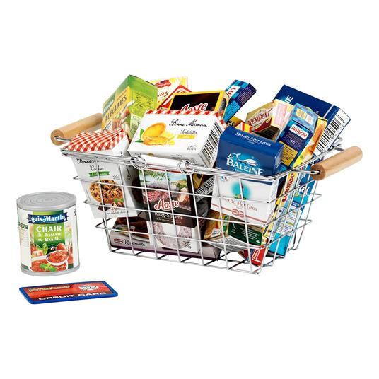 Theo Klein 7202 - Cestino Della Spesa In Metallo Con Prodotti Francesi