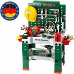 Theo Klein 8485 Banco da lavoro Bosch, 150 Pezzi, Include Avvitatore a Batteria, Set da Costruzione, Smerigliatrice e Molto Altro, 62 x 42 x 100 cm, Giocattolo per Bambini a Partire dai 3 Anni