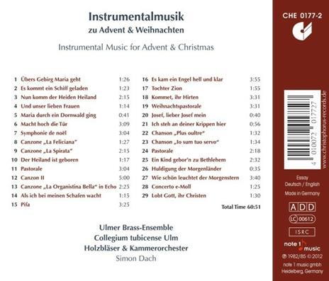 Instrumental Music for Advent & Christmas - CD Audio - 2