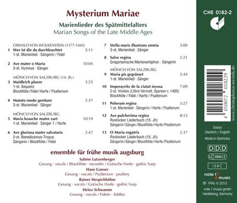 Mysterium Mariae - CD Audio di Ensemble Fruhe Musik Augsburg - 2