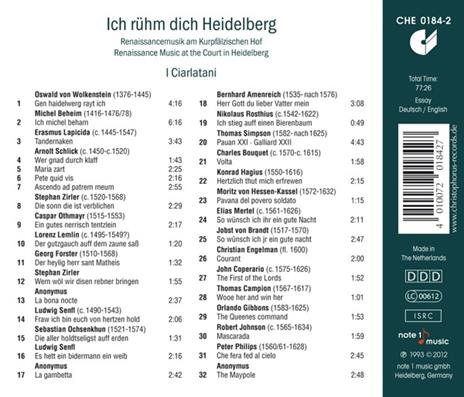 Ich Ruhm Dich Heidelberg - CD Audio di I Ciarlatani - 2