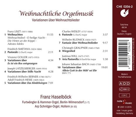Weihnachtliche Orgelmusik - CD Audio di Franz Haselbock - 2