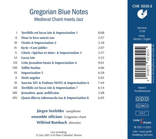 Gregorian Blue Notes - CD Audio di Jurgen - Wilfried Rombach - Ensemble Officium Seefelder - 2