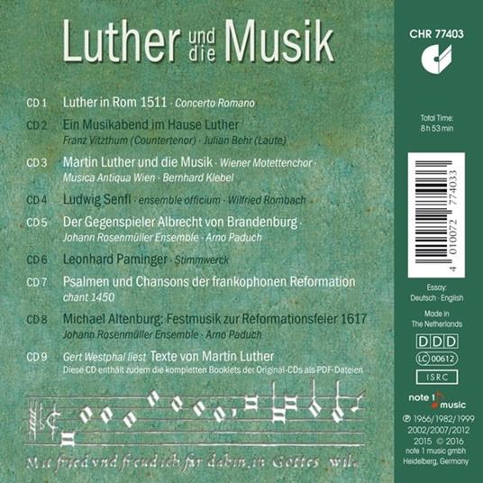 Luther in Music - CD Audio - 2