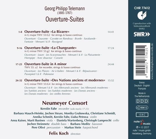 Ouvertures - Suites - CD Audio di Georg Philipp Telemann - 2