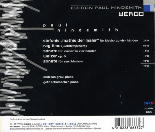 Works for 2 Piano Players - CD Audio di Paul Hindemith - 2