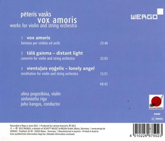 Vasks. Vox Amoris - CD Audio di Alina Pogostkina - 2