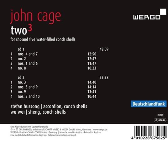 Two3 for Sho & Five Water - CD Audio di John Cage