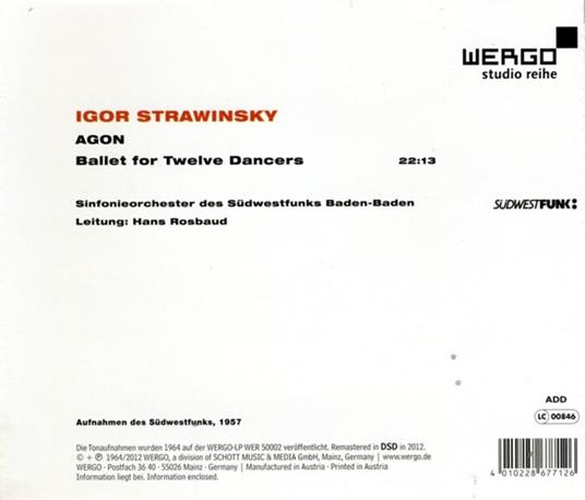 Agon - CD Audio di Igor Stravinsky - 2
