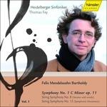 Sinfonia n.1 - Sinfonie per archi n.8, n.13 - CD Audio di Felix Mendelssohn-Bartholdy,Thomas Fey