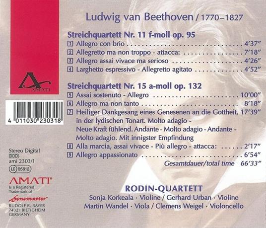 Strings Quartet n.11 & 1 - CD Audio di Ludwig van Beethoven - 2