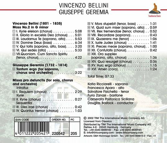 Messa seconda in Sol minore - CD Audio di Vincenzo Bellini,Douglas Bostock,Camerata polifonica siciliana - 2